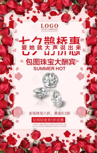 七夕珠宝店海报图片