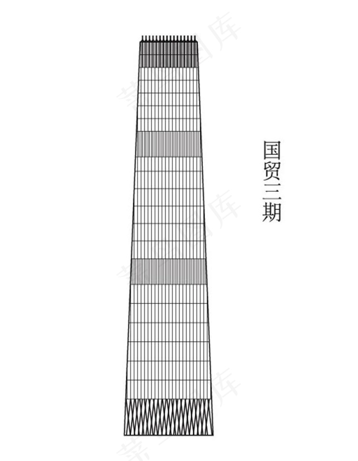 国贸三期线稿简化版图片ai矢量模版下载