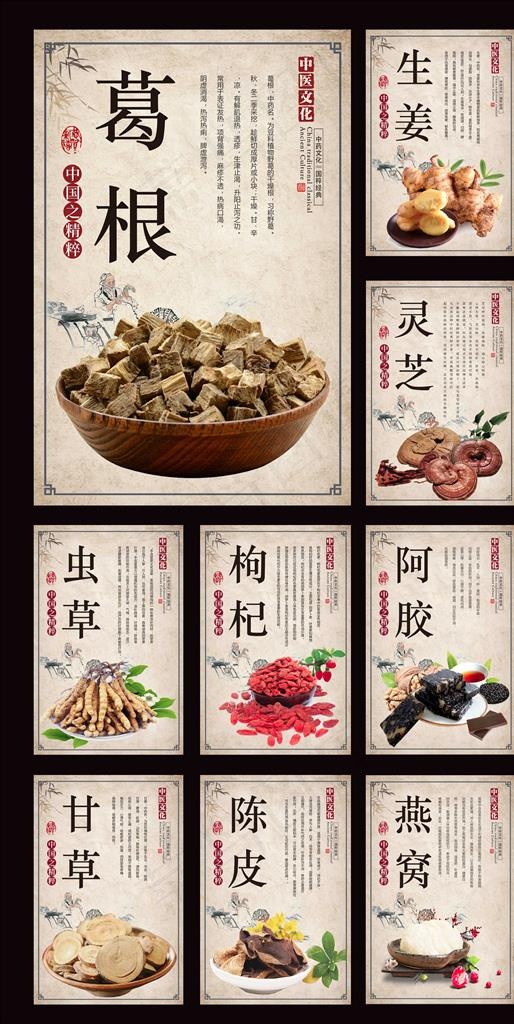 中药药材展板设计图片