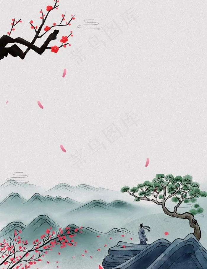 中国风背景图片psd模版下载