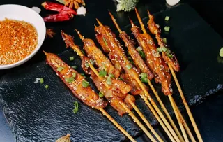 烧烤五花肉串图片