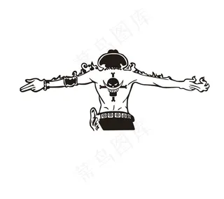 骷髅头 纹身 人剪影 海盗图片