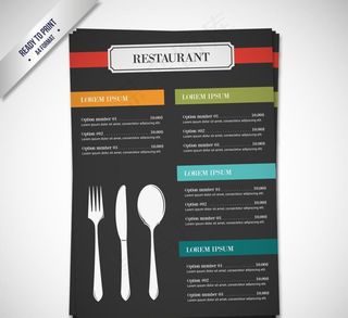 彩色餐厅菜单矢量素材图片