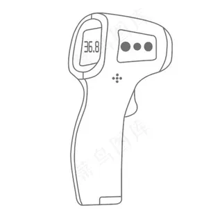 额温枪线稿图片