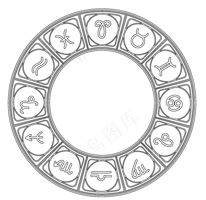 手绘十二星座图片eps,ai矢量模版下载
