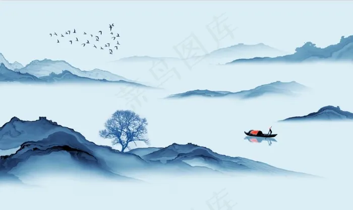 中式抽象山水图片(9071X5669(DPI:72))psd模版下载