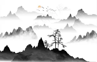 水墨山图片