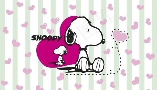 snoopy史路比爱心图片cdr矢量模版下载