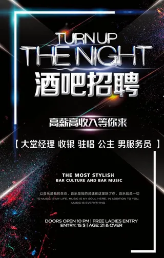 酒吧招聘图片
