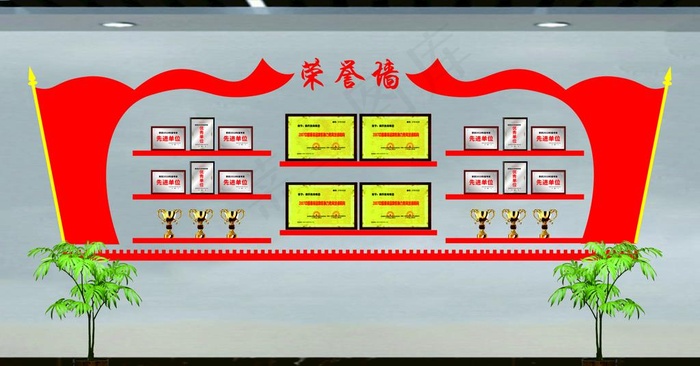 荣誉墙图片cdr矢量模版下载