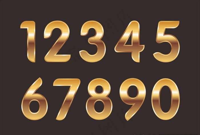金色数字图片