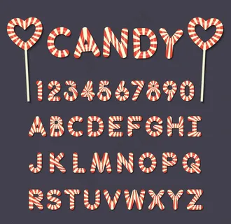 26个糖果大写字母和10个数字图片