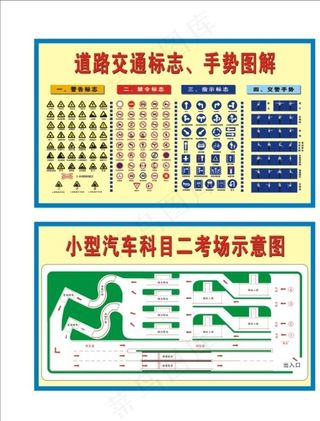 驾校海报 道路交通标志手势图图片