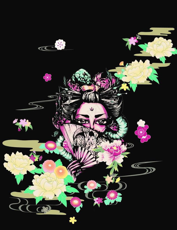 荷花戏子图片(7373X9222(DPI:300))psd模版下载