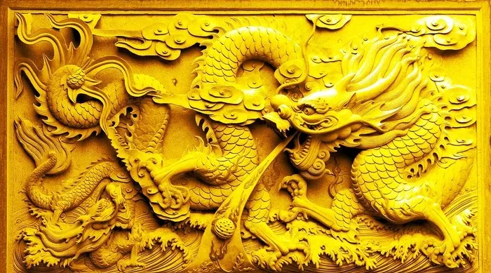 鱼缸背景 中国龙 文化 贴图图片