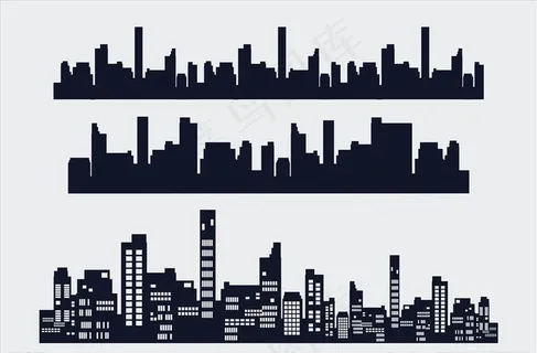 城市剪影矢量格式图片