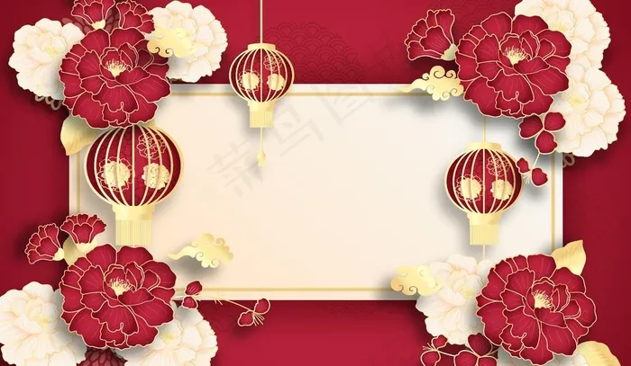 牛年新年喜庆红色富贵背景图片