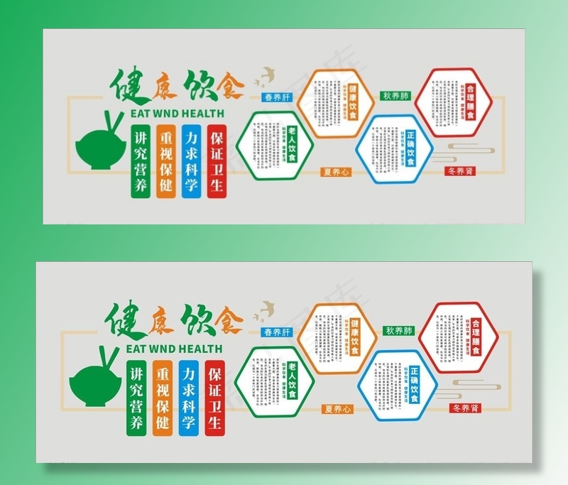 健康饮食 健康饮食文化墙图片cdr矢量模版下载