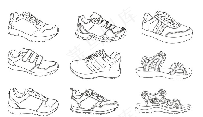 鞋型图图片cdr矢量模版下载