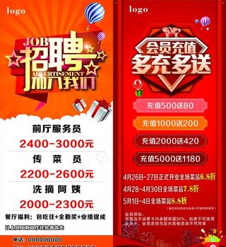 酒店招聘展架图片
