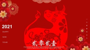 辛丑年2021红色喜庆台历模板图片