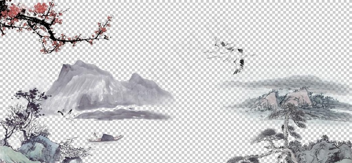 水墨山水素材图片