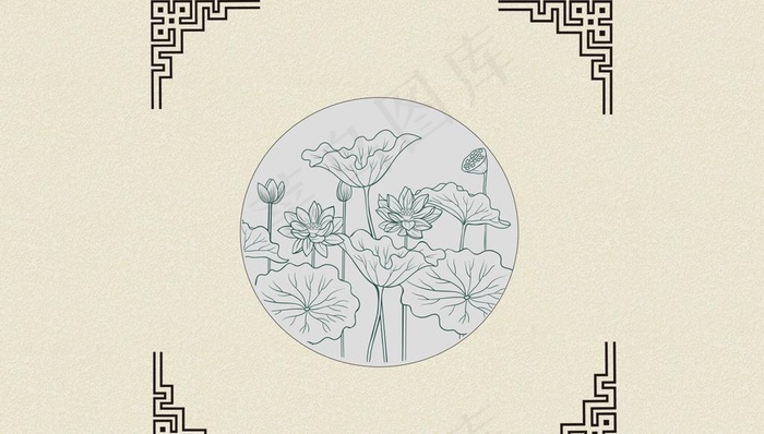荷花图案图片cdr矢量模版下载