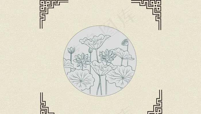 荷花图案图片cdr矢量模版下载