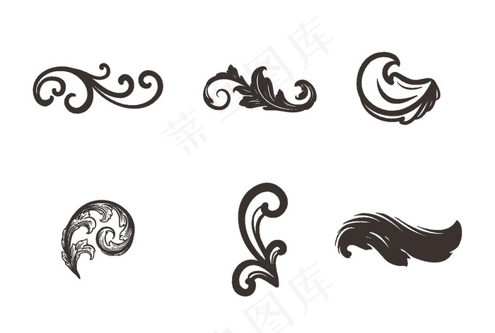 欧式花边线条装饰AI矢量元素图片