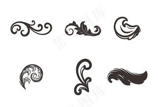 欧式花边线条装饰AI矢量元素图片