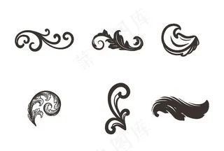 欧式花边线条装饰AI矢量元素图片