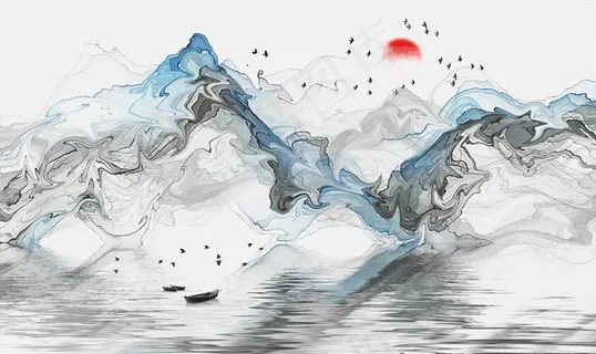 抽象意境山水背景图片