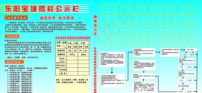 驾校公示栏图片cdr矢量模版下载
