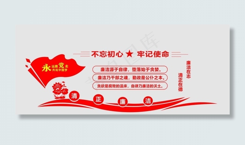 不忘初心 牢记使命党建文化墙图片cdr矢量模版下载