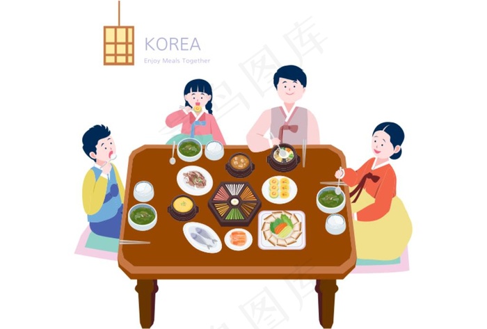 吃饭 聊天 人物 扁平化 商务图片ai矢量模版下载