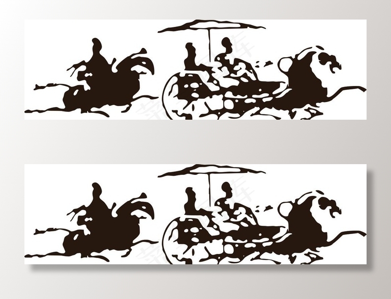 马车黑白图图片