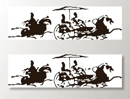 马车黑白图图片