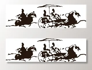 马车黑白图图片