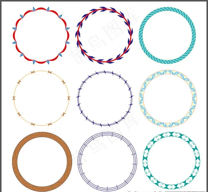 圆形花纹 花边 角花 边框图片cdr矢量模版下载
