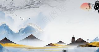 山水意境背景图片
