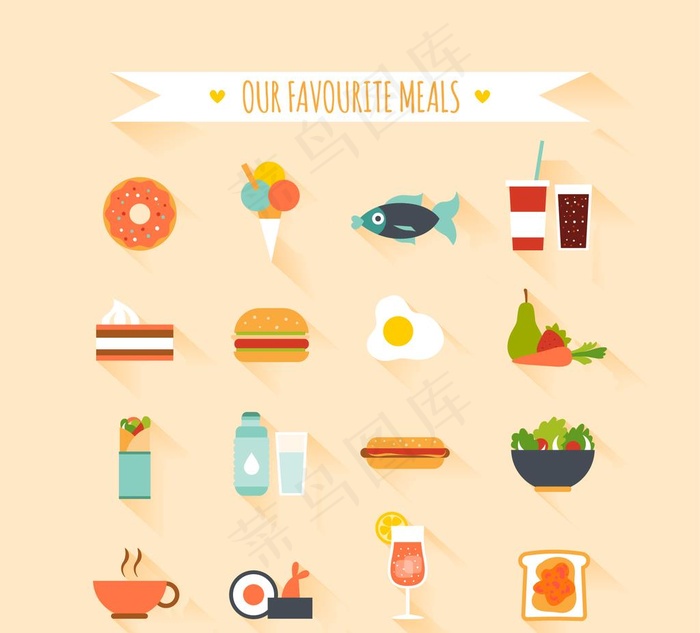 卡通美食食物元素素材图片