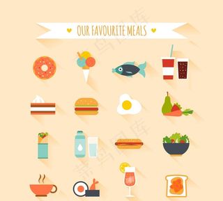 卡通美食食物元素素材图片
