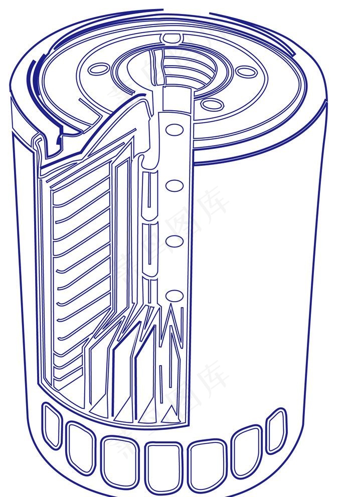 滤清器解剖图图片ai矢量模版下载