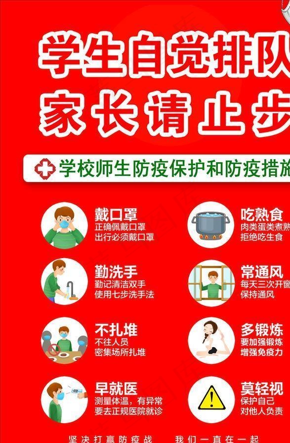 学校开学疫情防控图片psd模版下载