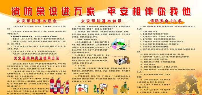 消防常识进万家 平安相伴你我他图片(6803X3402(DPI:72))psd模版下载