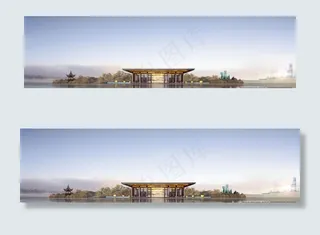 中式 户外 地产 山禅 背景图片