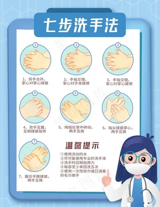 起七步洗手法图片