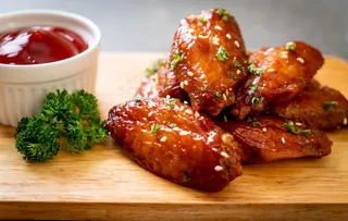 烤鸡翅高清摄影图片