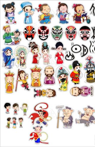 卡通人物描边图片