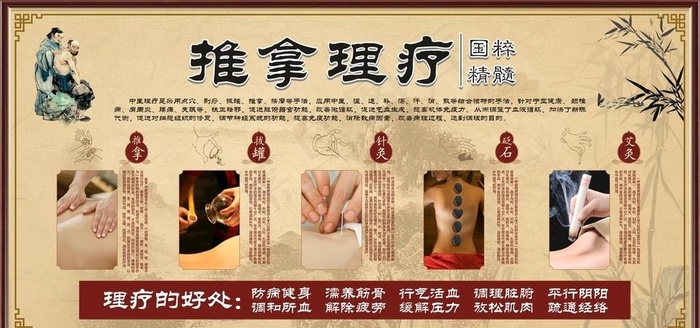 推拿 拔罐 艾灸 砭石  针灸图片(210X297)cdr矢量模版下载